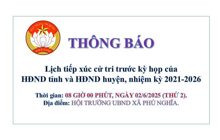 THÔNG BÁO TIẾP XÚC CỬ TRI